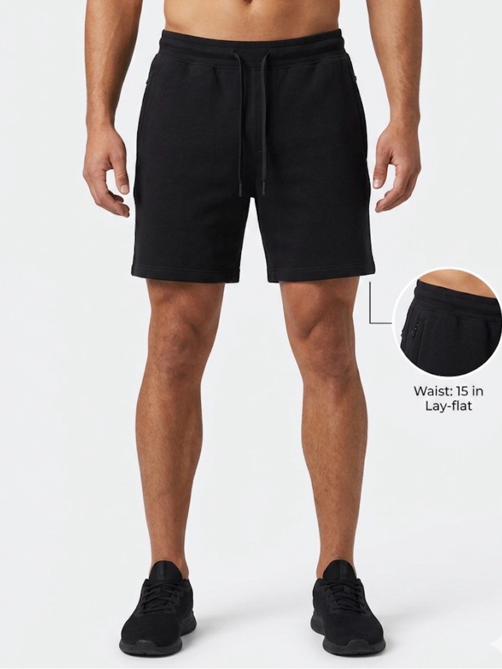 Lululemon Athletica Lulu Men Medium Black Fleece Jogging Shorts Drawstring Comfy